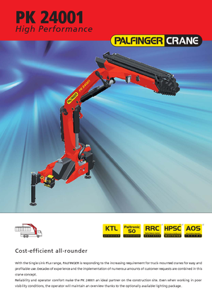 Гідравлічні вантажні крани Palfinger PK 24001-K B