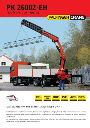 Гідравлічні вантажні крани Palfinger PK 26002 EH F