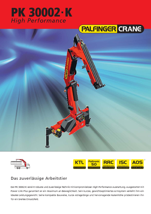 Гідравлічні вантажні крани Palfinger PK 30002-K A