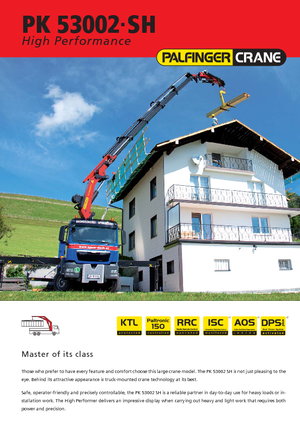 Гідравлічні вантажні крани Palfinger PK 53002 SH F