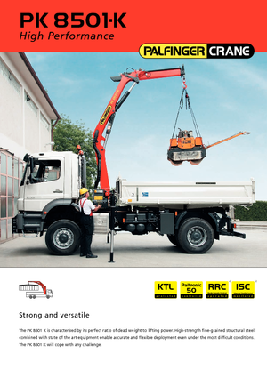 Гідравлічні вантажні крани Palfinger PK 8501 K