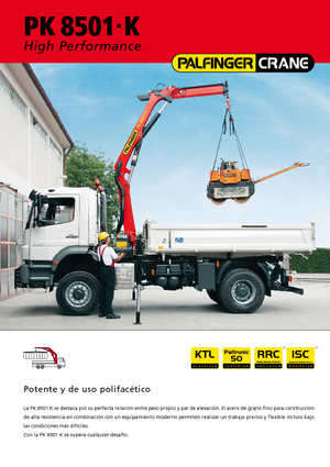 Гідравлічні вантажні крани Palfinger PK 8501 K