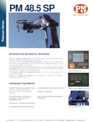 Гідравлічні вантажні крани PM PM 48.5 SP