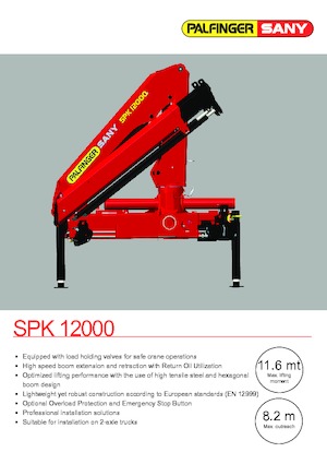 Гідравлічні вантажні крани Sany SPK 12000 A 