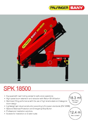 Гідравлічні вантажні крани Sany SPK 18500 A