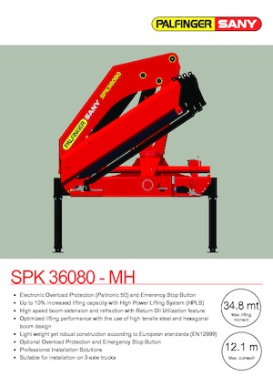 Гідравлічні вантажні крани Sany SPK 36080 A