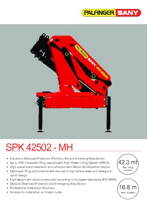 Гідравлічні вантажні крани Sany SPK 42502 E