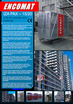 ліфти для промислового застосування Encomat IZA PAX 15