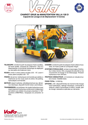 Промислові пересувні крани Valla 120 D 