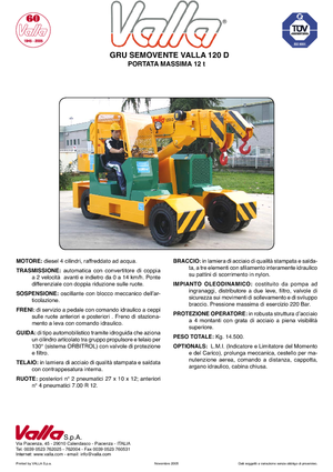 Промислові пересувні крани Valla 120 D 