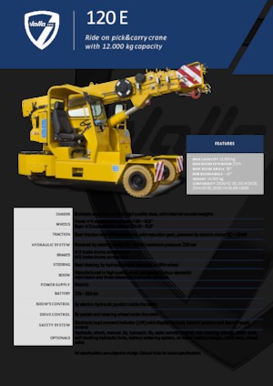 Промислові пересувні крани Valla 120 E 