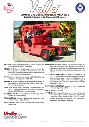 Промислові пересувні крани Valla 120 E 