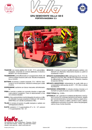 Промислові пересувні крани Valla 120 E 