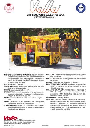 Промислові пересувні крани Valla 1725-22 SE