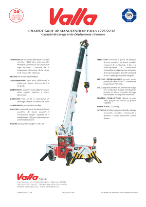 Промислові пересувні крани Valla 1725-22 SE