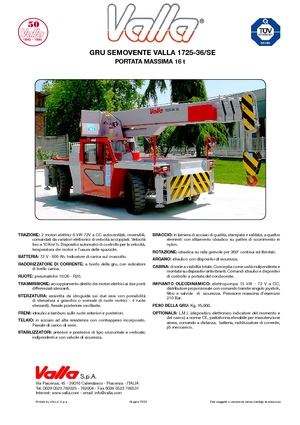 Промислові пересувні крани Valla 1725-36 SE