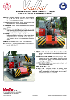 Промислові пересувні крани Valla 180 D 