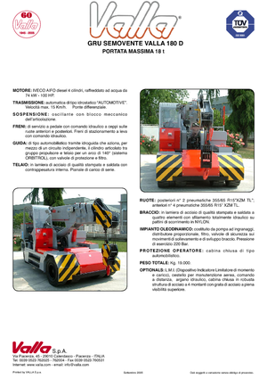 Промислові пересувні крани Valla 180 D 