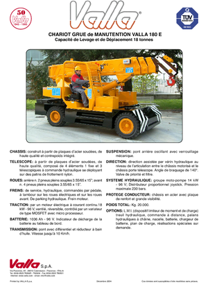 Промислові пересувні крани Valla 180 E 