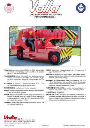 Промислові пересувні крани Valla 250 E 