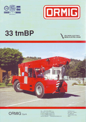 Промислові пересувні крани ORMIG 33 tmBP