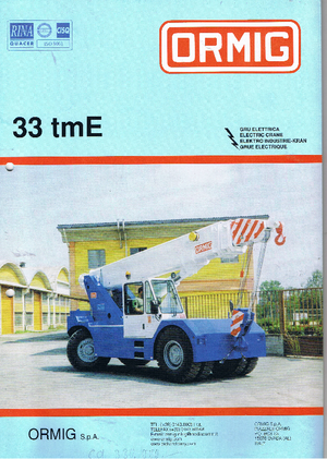 Промислові пересувні крани ORMIG 33 tm E
