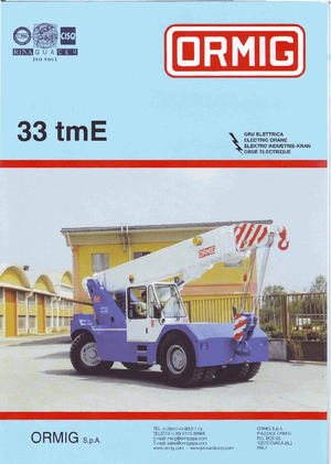 Промислові пересувні крани ORMIG 33 tm E