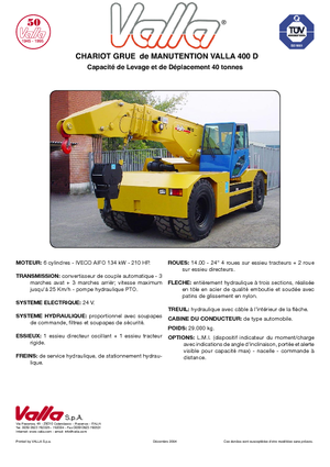 Промислові пересувні крани Valla 400 D
