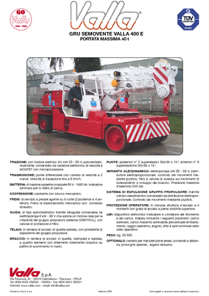 Промислові пересувні крани Valla 400 E 