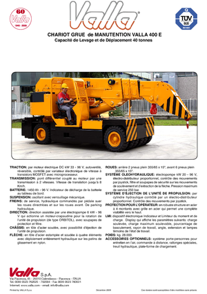 Промислові пересувні крани Valla 400 E 