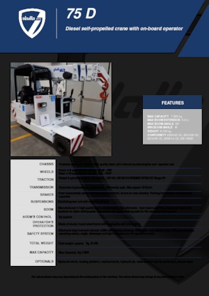 Промислові пересувні крани Valla 75 D 
