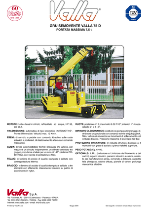 Промислові пересувні крани Valla 75 D 