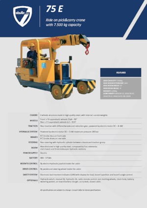 Промислові пересувні крани Valla 75 E 