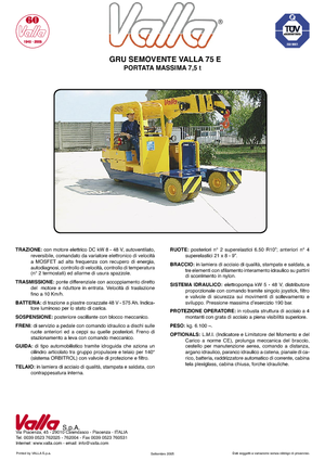 Промислові пересувні крани Valla 75 E 