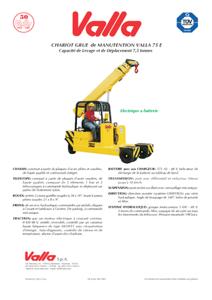 Промислові пересувні крани Valla 75 E 