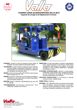 Промислові пересувні крани Valla 90 D 