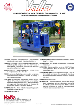 Промислові пересувні крани Valla 90 E