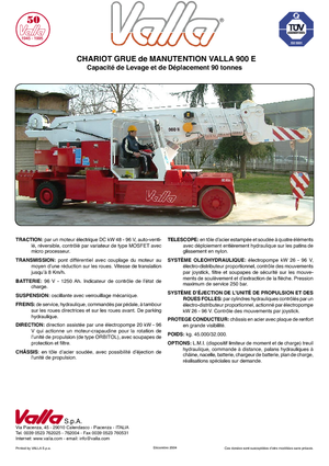 Промислові пересувні крани Valla 900 E