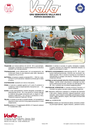 Промислові пересувні крани Valla 900 E