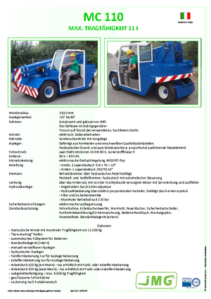 Промислові пересувні крани JMG MC 110