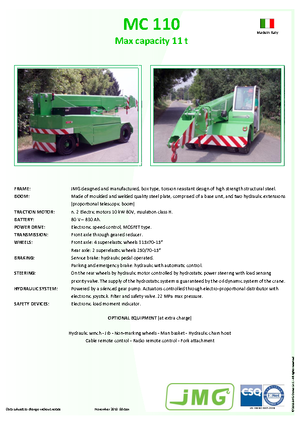 Промислові пересувні крани JMG MC 110