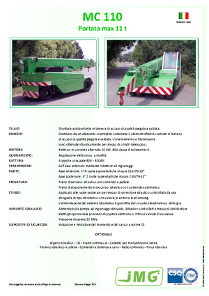 Промислові пересувні крани JMG MC 110