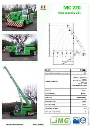 Промислові пересувні крани JMG MC 220