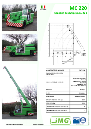 Промислові пересувні крани JMG MC 220