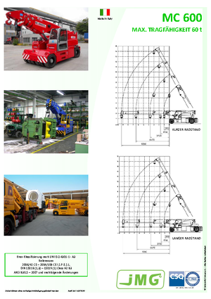 Промислові пересувні крани JMG MC 600
