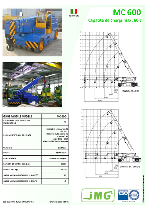 Промислові пересувні крани JMG MC 600