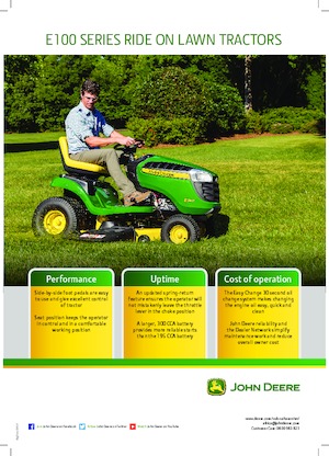 Газонокосарки, газонні та садові трактори John Deere E110