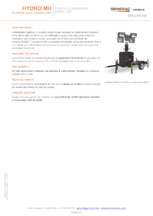 Світлові вежі Generac Mobile Hydro MH