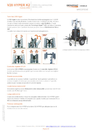 Світлові вежі Generac Mobile V 20 Hyper K2