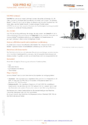 Світлові вежі Generac Mobile V 20 Pro